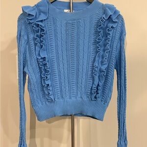 Blue Rain Women's Blue Ruffled Sweater